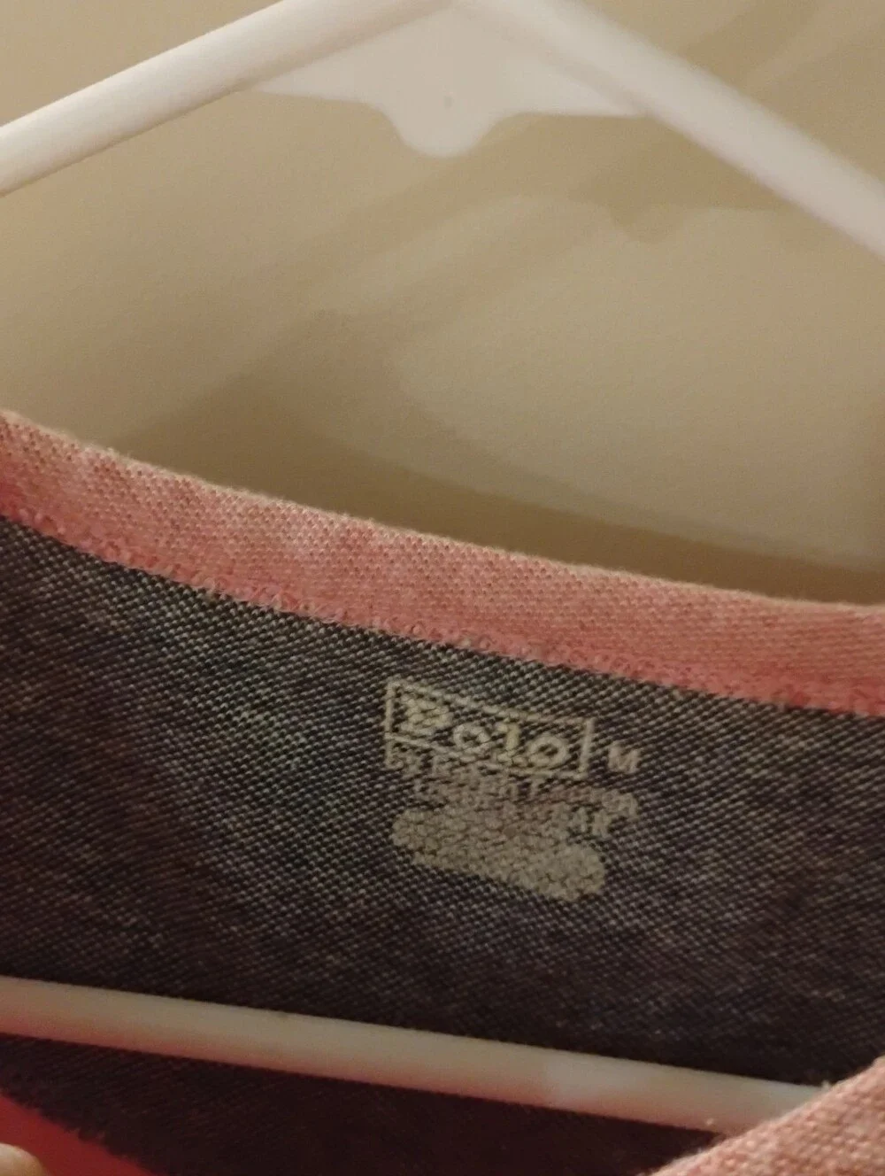 Polo By Ralph Lauren Mens Heathered Pink Textured Short Sleeve Tee Shirt M